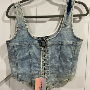 Blue Heaven Denim Crop Top